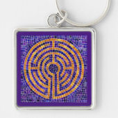 LABYRINTH MOSAIC Premium Square Sleutelhanger (Voorkant)