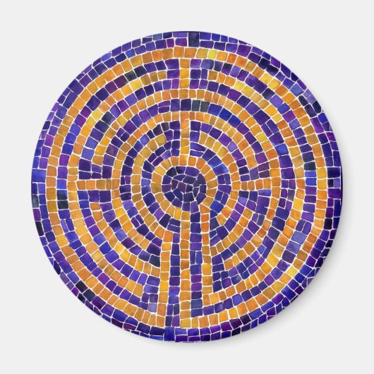 LABYRINTH MOSAIC Round Magnet (Voorkant)