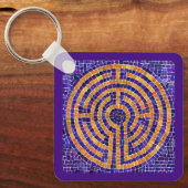 LABYRINTH MOSAIC Square Metal Sleutelhanger (Voorkant)