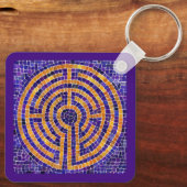 LABYRINTH MOSAIC Square Metal Sleutelhanger (Achterkant)