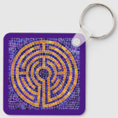LABYRINTH MOSAIC Square Metal Sleutelhanger (Achterkant)