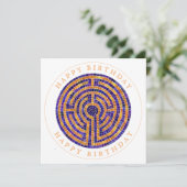 LABYRINTH MOZAÏEK Vierkant Flat Verjaardag Kaart (Staand voorkant)