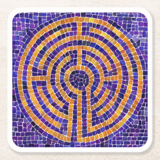 LABYRINTH MOZAÏEK Vierkante Papier Onderzetters - (Voorkant)