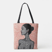 Labyrinth of Her Awakening – A Minimalist Portrait Tote Bag (Achterkant)