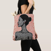 Labyrinth of Her Awakening – A Minimalist Portrait Tote Bag (Dichtbij)