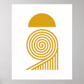 Labyrinth of Light – Sun and Golden Spiral Poster (Voorkant)