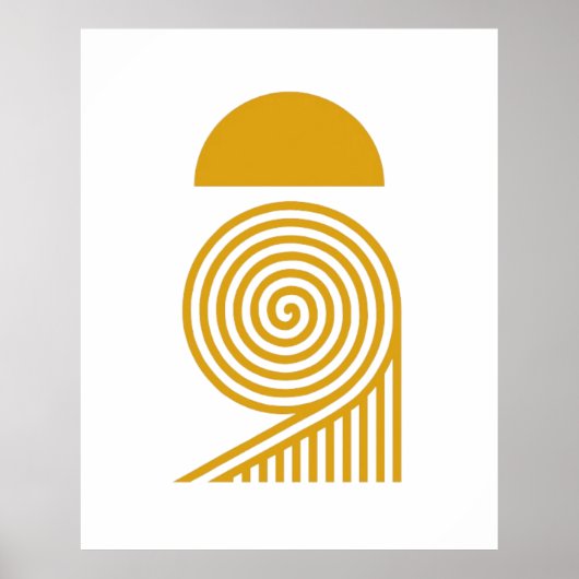 Labyrinth of Light – Sun and Golden Spiral Poster (Voorkant)
