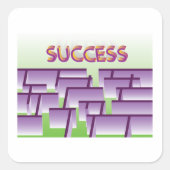 Labyrinth Success Vierkante Sticker (Voorkant)