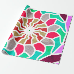 Labyrinth Sun Mandala Pattern Cadeaupapier