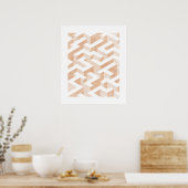 Labyrinth Terracotta Art Print Poster (Keuken)
