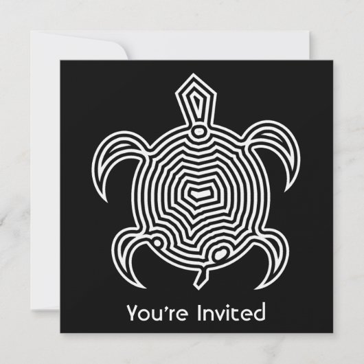 Labyrinth Turtle Invitation Kaart (Voorkant)
