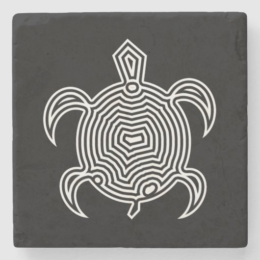 Labyrinth Turtle Stenen Onderzetter (Voorkant)