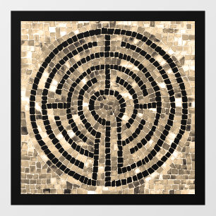 LABYRINTH V 12x12 Window Cling - Zwart Raamsticker