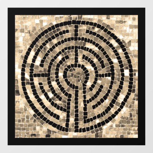 LABYRINTH V 12x12 Window Cling - Zwart Raamsticker (Vel)