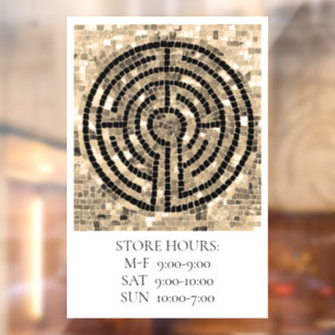 LABYRINTH V 12x18 Venster Cling +Text Raamsticker