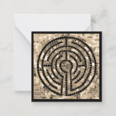 LABYRINTH V 2.5x2.5 Blank Platte Kaart - Zwart Notitiekaartje (Voorkant)