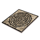 LABYRINTH V 6x6 keramische Tegel - zwart Tegeltje (Zijkant)