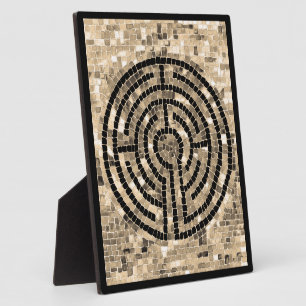 LABYRINTH V 8x10 Plaque met Ezel - Zwart Fotoplaat