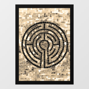 LABYRINTH V 8x11 venster Cling - Zwart Raamsticker