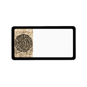 LABYRINTH V Adresetiketten - Zwart Etiket