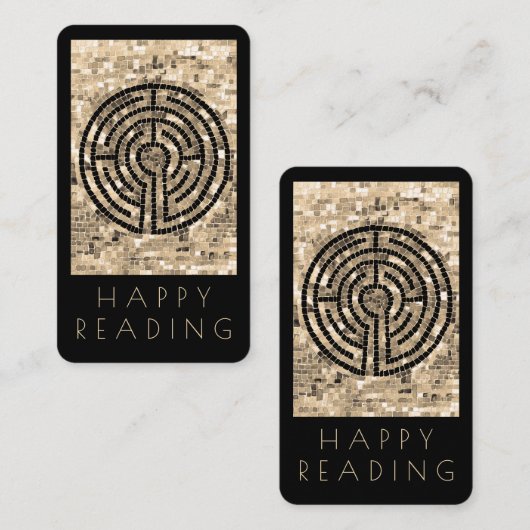 LABYRINTH V Bladwijzer - 3.5x2 Kaart + Tekst / Zwa Notitiekaartje (Voorkant / Achterkant)
