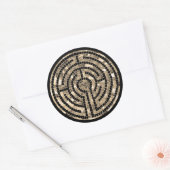 LABYRINTH V Grote ronde Stickers - Zwart (Envelop)