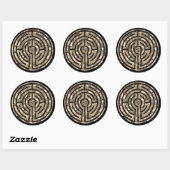 LABYRINTH V Grote ronde Stickers - Zwart (Vel)