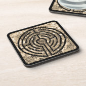 LABYRINTH V Harde Plastic Onderzetters - Zwart (Linkerzijde)