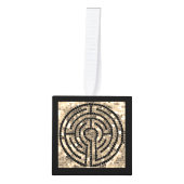 LABYRINTH V houten kubus Ornament (Voorkant)