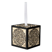 LABYRINTH V houten kubus Ornament (Achter hoekig)