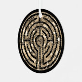 LABYRINTH V Metalen Cirkel Ornament (Voorkant links)