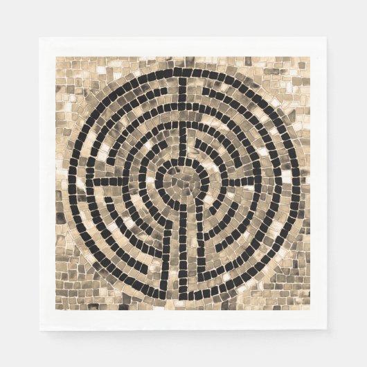LABYRINTH V Standaard Lunch Papier Servet - Wit (Voorkant)