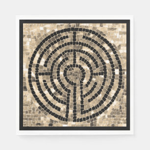 LABYRINTH V Standaard Lunch Servet - Zwart