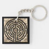 LABYRINTH V Vierkante Acryl Sleutelhanger (Achterkant)