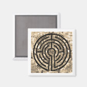 LABYRINTH V Vierkante magneet - Wit (Voorkant / Achterkant)