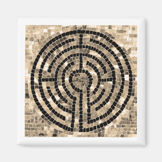 LABYRINTH V Vierkante magneet - Wit (Voorkant)