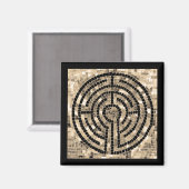 LABYRINTH V Vierkante Magneet - Zwart (Voorkant / Achterkant)