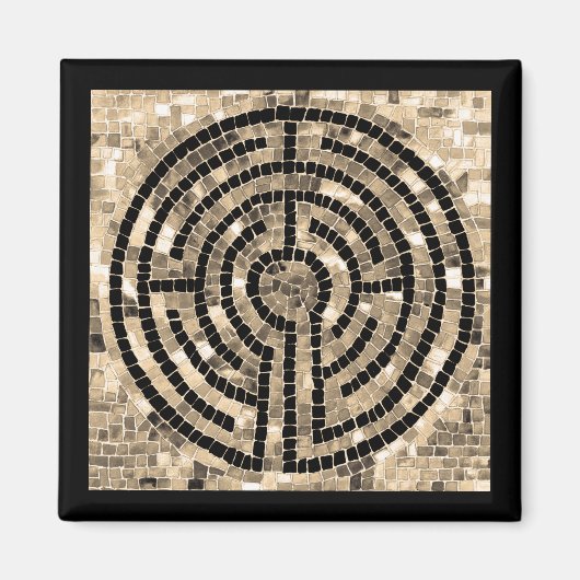 LABYRINTH V Vierkante Magneet - Zwart (Voorkant)