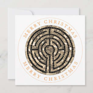 LABYRINTH V Vierkante Vlakke Kerstmis Kaart