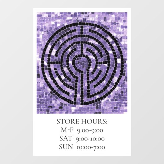 LABYRINTH VI 12x18 Venster Cling +Text Raamsticker (Vel)