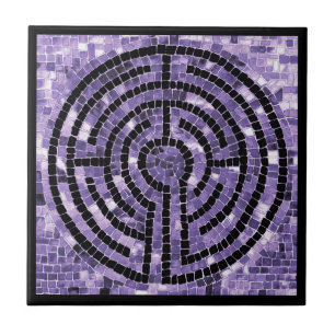 LABYRINTH VI 4.25x4.25 keramische Tegel - zwart Tegeltje