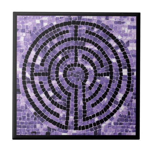 LABYRINTH VI 4.25x4.25 keramische Tegel - zwart Tegeltje (Voorkant)