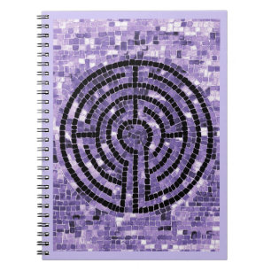 LABYRINTH VI 6.5x8.75 Spiraalschrift - Amethist Notitieboek