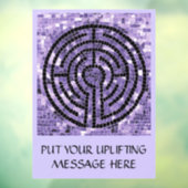 LABYRINTH VI 8x11 Venster Cling +Text - Amethist Raamsticker (Vel 3)