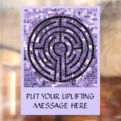 LABYRINTH VI 8x11 Venster Cling +Text - Amethist Raamsticker (Vel 2)