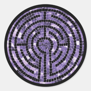 LABYRINTH VI Grote ronde Stickers - Zwart