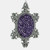 LABYRINTH VI Tin Sneeuwvlok Kerstversiering Ornament (Links)