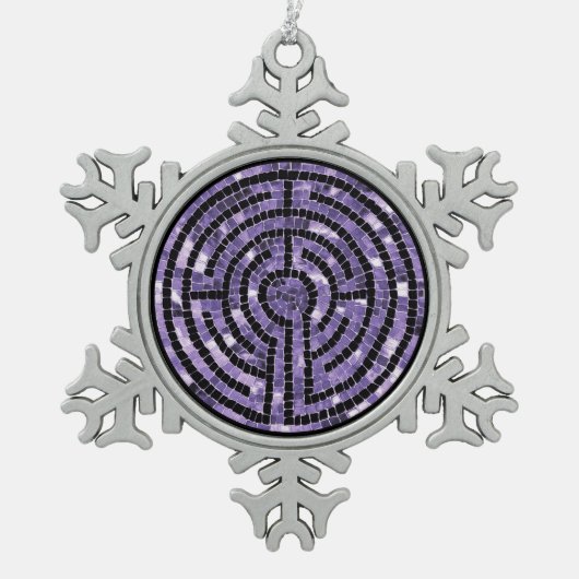 LABYRINTH VI Tin Sneeuwvlok Kerstversiering Ornament (Voorkant)