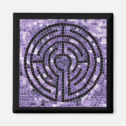 LABYRINTH VI Vierkante magneet - Zwart (Voorkant)