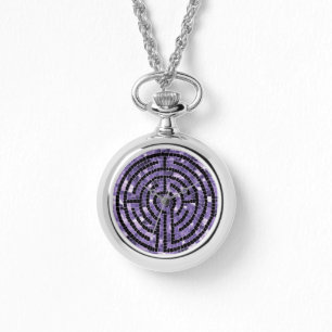 LABYRINTH VI Zilveren Horloge aan Ketting